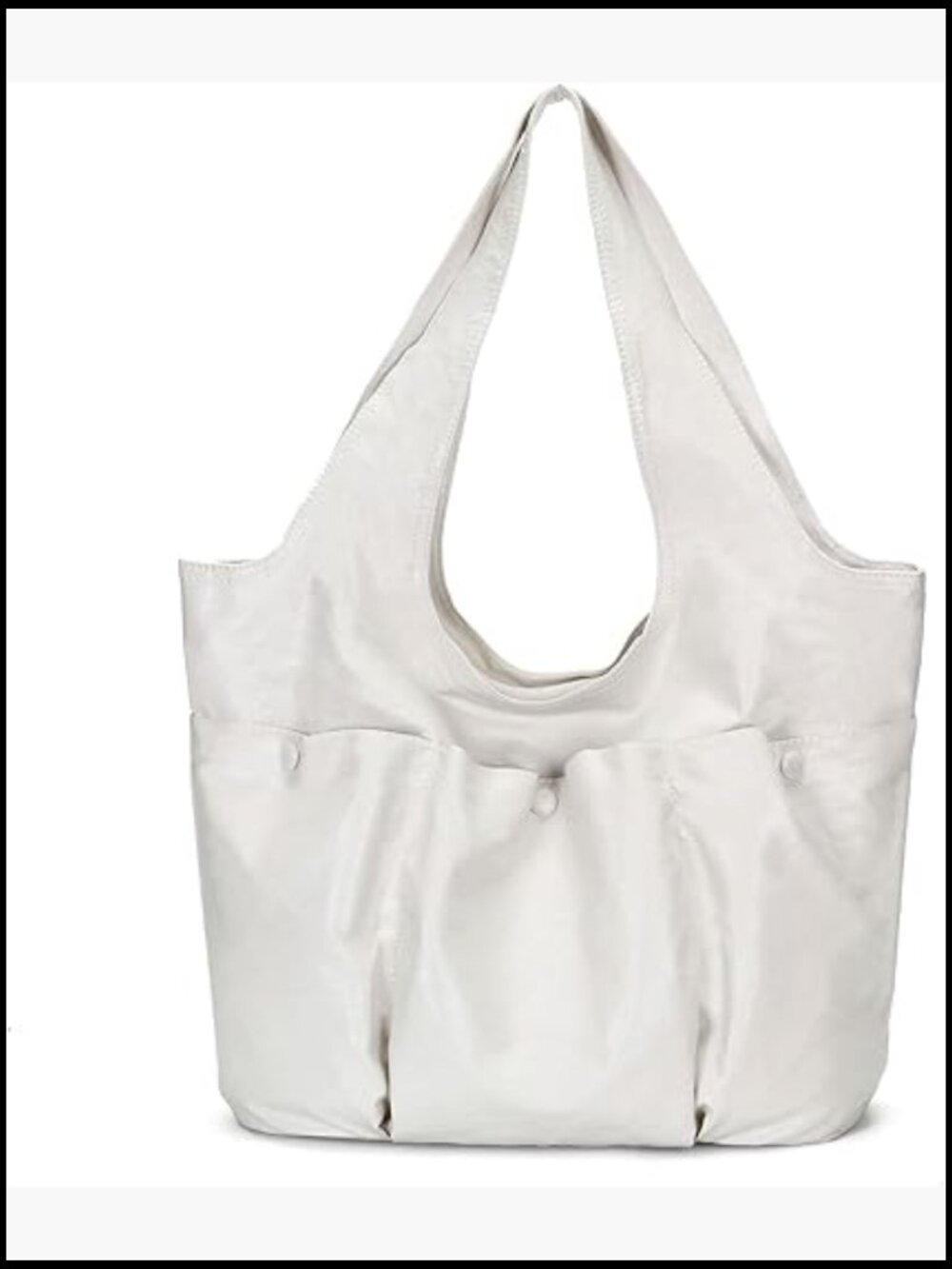 Large Hobo Shoulder Bag Slouchy Tote Handbag Multi-Pocket Vegan Leather - Picture 1 of 7